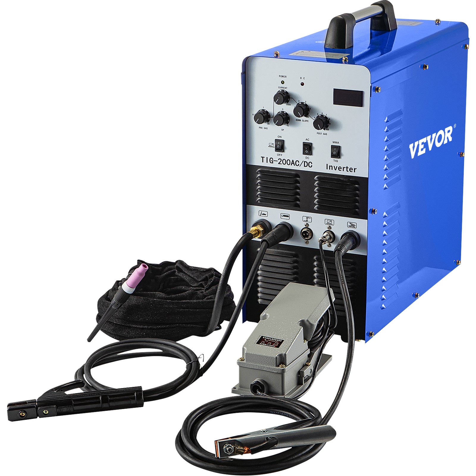 VEVOR TIG-200 AC/DC Aluminium Welder 200A IGBT Inverter Welding Machine Inverter ARC MMA Welding Machine 200A with Foot Pedal