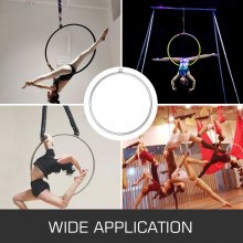 VEVOR 3ft/90cm Dia Lyra Hoop,770 Lbs Strength Tested Aerial Hoop,Single Point Circus Aerial Equipment Yoga Hoop Aerial Dancing Circus Ring Set,Sliver