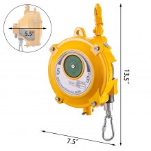 Spring Balancer Retractable Tool Holder 11-19lbs(5-9kg) Hanging Equipment Yellow