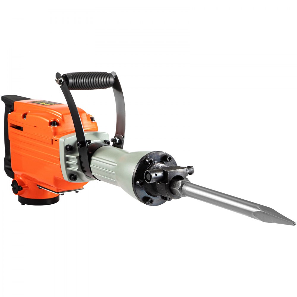 VEVOR Demolition Jack Hammer 3600W Jack Hammer Concrete Breaker 1400 BPM Heavy Duty Electric Jack Hammer 4pcs Chisels Bit w/Gloves & 360°Swiveling Front Handle for Trenching, Chipping, Breaking Holes