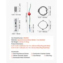VEVOR Glow Plug Repair Kit 8V Diesel Heater Glow Plug Kit  for 2KW5KW8KW Heaters