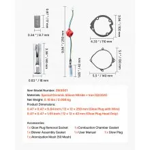 VEVOR Glow Plug Repair Kit 8V Air Diesel Heater Plug Service Kit  for 2KW5KW8KW