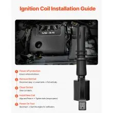 VEVOR Ignition Coil Pack, Set of 8, Compatible with Ford Expedition F150 F250 F350 Lincoln Mark LT Lincoln Navigator, for Engines 4.6L 5.4L V8 6.8L V10, Replacement for DG511 5C1584 C1541 UF537 FD508