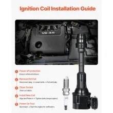 VEVOR Ignition Coil Pack and Spark Plugs, Set of 6, Compatible with Nissan Maxima Murano Altima Pathfinder Quest Xterra Pathfinder Frontier Infiniti I35 QX4 3.5L 4.0L V6, Replacement for UF349 C1406