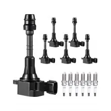 Ignition Coil Pack and Spark Plugs Set of 6 Compatible with Nissan Infiniti