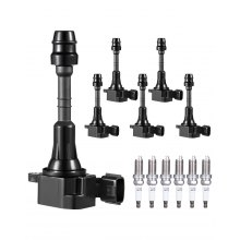 VEVOR Ignition Coil Pack and Spark Plugs, Set of 6, Compatible with Nissan Maxima Murano Altima Pathfinder Quest Xterra Pathfinder Frontier Infiniti I35 QX4 3.5L 4.0L V6, Replacement for UF349 C1406