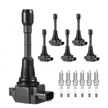 Ignition Coil Pack and Spark Plugs Set of 6 Compatible with Nissan Infiniti EX35