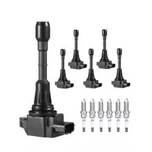 VEVOR Ignition Coil Pack and Spark Plugs, Set of 6, Compatible with Nissan Murano Maxima Pathfinder 350Z Altima Quest Infiniti EX35 FX35 G25 G35 JX35 M35 M35h Q50 Q70 QX60 3.5L V6, for UF550 C1670