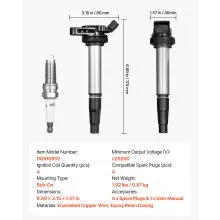 Ignition Coil Pack and Spark Plugs Set of 4 Compatible with Toyota Scion Pontiac