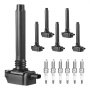 Paquete de bobinas de encendido y bujías VEVOR, juego de 6, compatible con Dodge Grand Caravan, Charger, Durango, Journey, Avenger, Challenger, Jeep Cherokee, Grand Cherokee Compass, Chrysler Ram ProMaster 3.6L V6