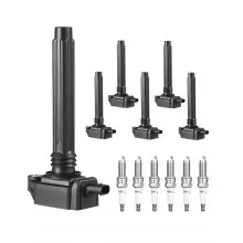 Ignition Coil Pack and Spark Plugs 6 Pcs Compatible with Dodge Jeep Ram Chrysler