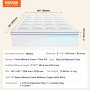 VEVOR Mattress Topper Premium Memory Foam Fiber Fill Queen Size 4 in Thickness