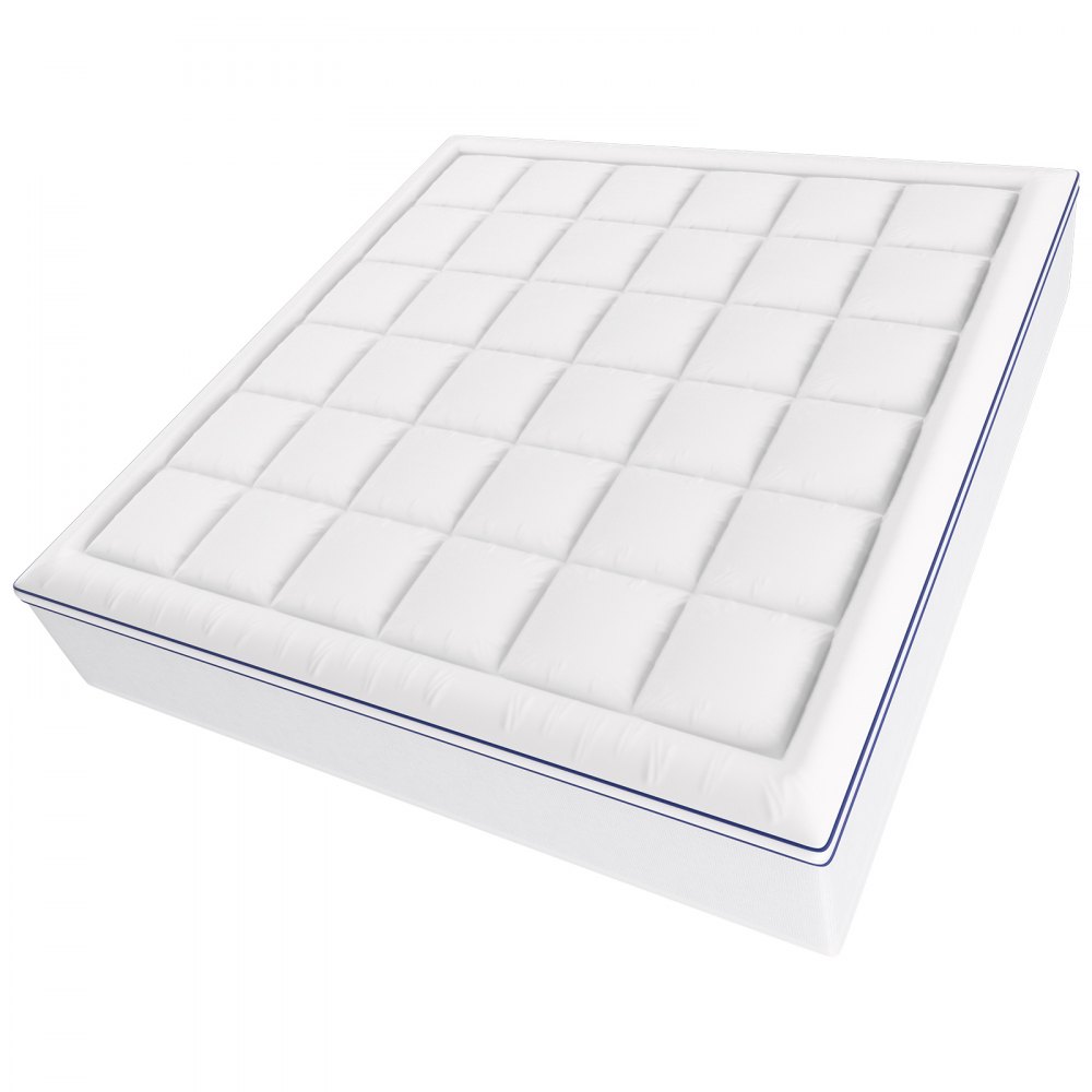VEVOR Mattress Topper Premium Memory Foam Fiber Fill King 1930x2032x101.6 mm Thickness