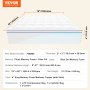 VEVOR Mattress Topper Premium Memory Foam Fiber Fill King 101.6 mm Thickness