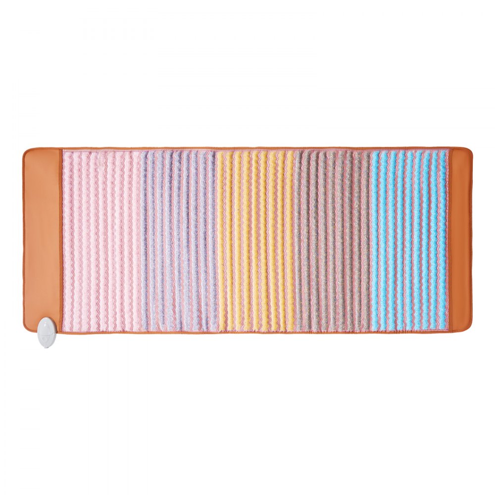 VEVOR Far Infrared Heating Pad, 5 Natural Crystal Gemstones Mat, Full-Body Amethyst Heating Pad with Negative Ions, 103-159℉ Heating, 0-12 Hours Timer for Back Waist Leg Pain Relief (67 x 27-inch)