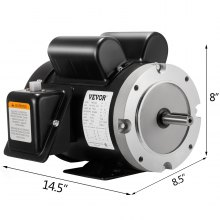 VEVOR Electric Compressor Motor, 2 HP, Rated Speed 1725 RPM Single Phase Electric Motor, AC 115V 230V Air Compressor Motor 56C Frame, Suitable for Agricultural Machinery and General Equipment