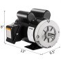 VEVOR 5 Hp Electric Motor 3.1 KW Rated Speed 3450 RPM Single Phase Motor AC 208-230V Air Compressor Motor Suit for Home and Small Shop Air Compressors