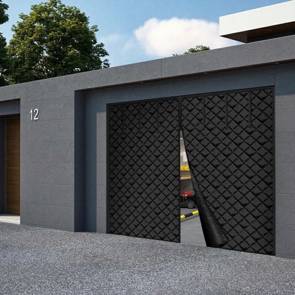 VEVOR Garage Door Screen for Winter, 9x7FT, Garage Door Insulation Kit, Magnetic Thermal Insulated Door Curtain with 300D Oxford Fabric Heavy Duty Weighted Bottom, Easy Assembly for Garage Door