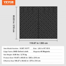 VEVOR Garage Door Screen for Winter 9.28 x 7.15 ft Garage Door Insulation Kit