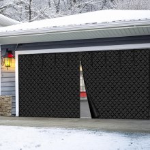 VEVOR Garage Door Screen for Winter, 16x7FT, Garage Door Insulation Kit, Magnetic Thermal Insulated Door Curtain with 300D Oxford Fabric Heavy Duty Weighted Bottom, Easy Assembly for Garage Door