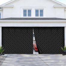 VEVOR Garage Door Screen for Winter, 16x7FT, Garage Door Insulation Kit, Magnetic Thermal Insulated Door Curtain with 300D Oxford Fabric Heavy Duty Weighted Bottom, Easy Assembly for Garage Door