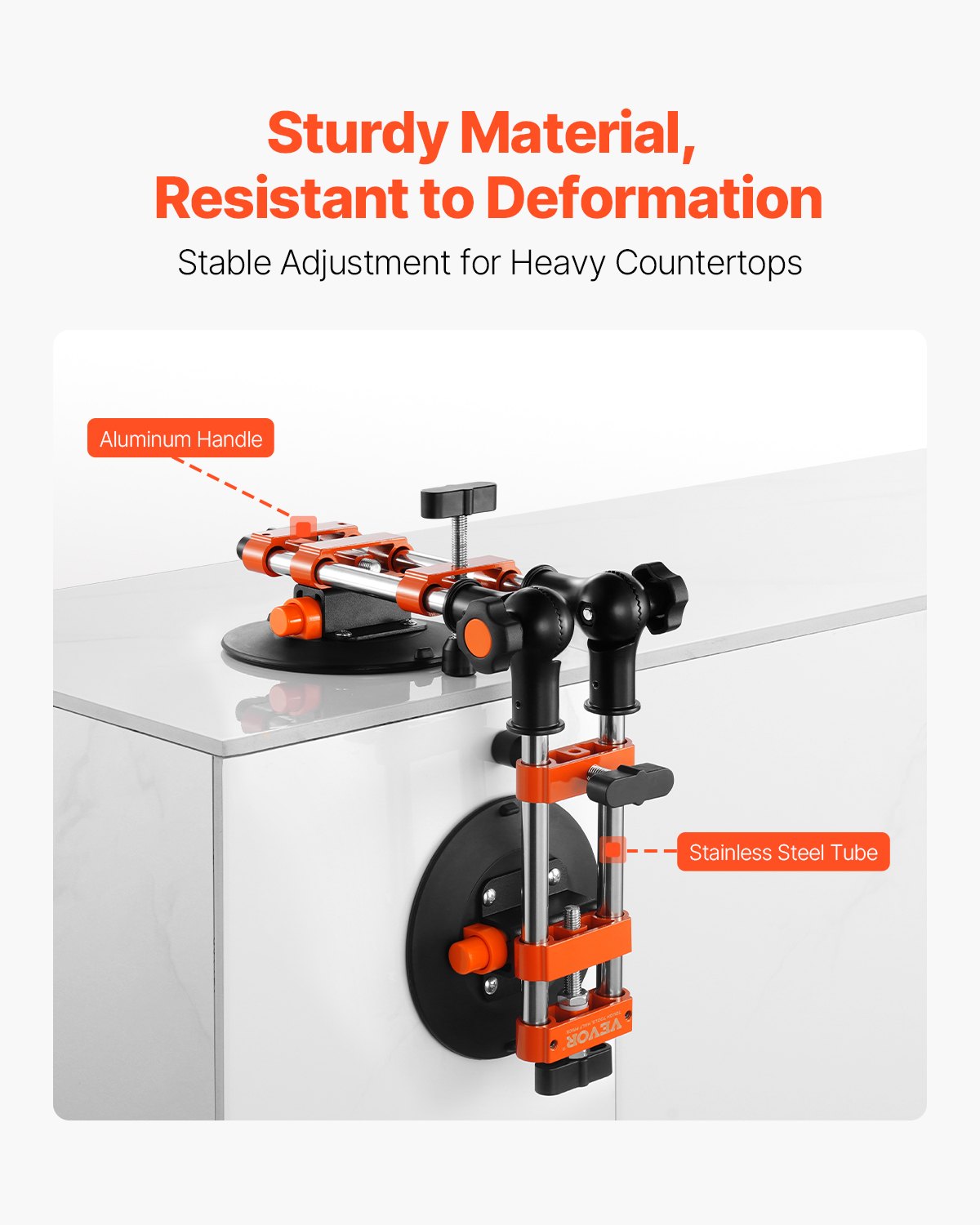 VEVOR Seamless Seam Setter, 2 Packs Granite Seam Setter with 6 in Vacuum Suction Cups, Seam Joiner for Seam Joining & Leveling, 90°-120° Adjustable, Countertop Installation Tool for Tile Marble Slab