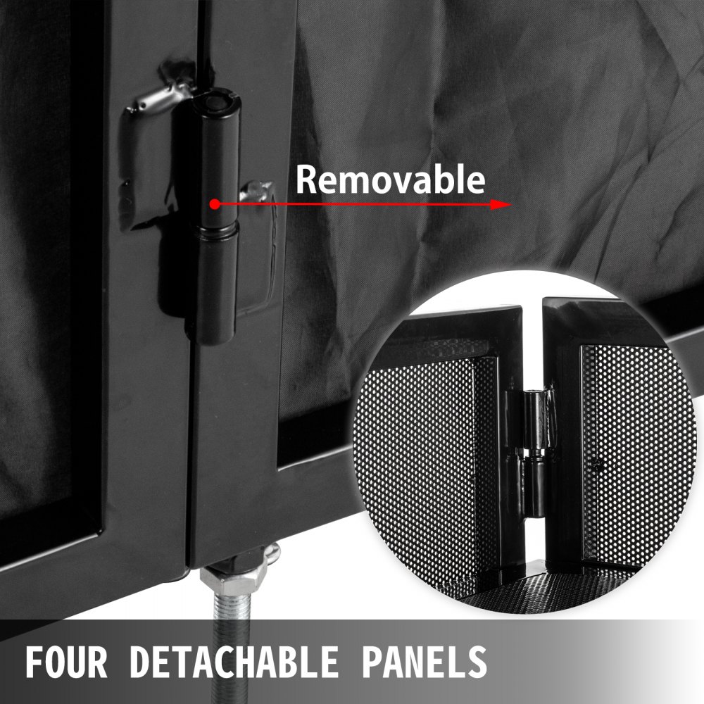 VEVOR DJ Facade Table 20x40x45 Inches, DJ Booth Flat Table Top 20x40 Inch, Adjustable DJ Event Facade with White & Black Scrim, Folding DJ Booth Metal Frame, Foldable Cover Screen