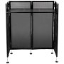 VEVOR DJ Facade Table 20x40x45 Inches, DJ Booth Flat Table Top 20x40 Inch, Adjustable DJ Event Facade with White & Black Scrim, Folding DJ Booth Metal Frame, Foldable Cover Screen