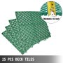 VEVOR Tiles Interlocking 25 PCS Green, Drainage Tiles 12x12x0.5 Inches, Deck Tiles Outdoor Floor Tiles, Outdoor Interlocking Tiles, Deck Flooring for Pool Shower Bathroom Deck Patio Garage