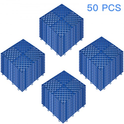 VEVOR Tiles Interlocking 50 PCS Blue, Drainage Tiles 12x12x0.5 Inches, Deck Tiles Outdoor Floor Tiles, Outdoor Interlocking Tiles, Deck Flooring for Pool Shower Bathroom Deck Patio Garage