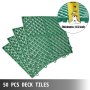 VEVOR interlocking deck tiles, 50 pvc pcs, green, 0.5-inch thickness.