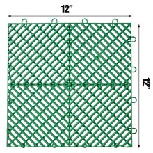 VEVOR Rubber Tiles Interlocking Garage Floor Tiles 12x12x0.5 inch 50PCS Green