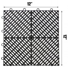VEVOR Nitro Tiles Interlocking Garage Floor Tiles 30.5x30.5x1.3 cm 55PCS Black