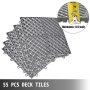 VEVOR interlocking tiles, 55 pcs pack, 0.5 inch thick, gray, grooved pattern.