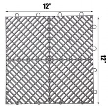 Interlocking Garage Floor Tiles 12x12x0.5 Inch 55PCS Deck Tile Gray