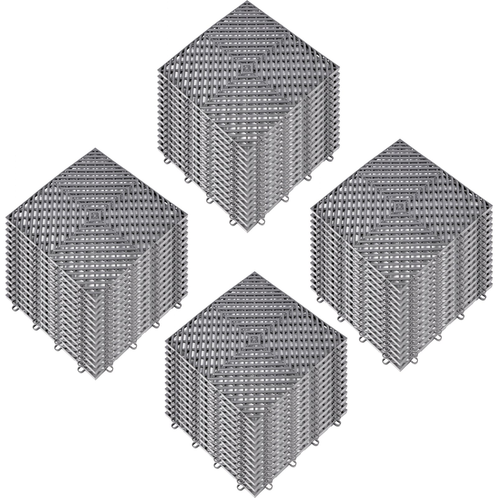 VEVOR Tiles Interlocking 55 PCS Gary, Drainage Tiles 12x12x0.5 Inches, Deck Tiles Outdoor Floor Tiles, Outdoor Interlocking Tiles, Deck Flooring for Pool Shower Bathroom Deck Patio Garage