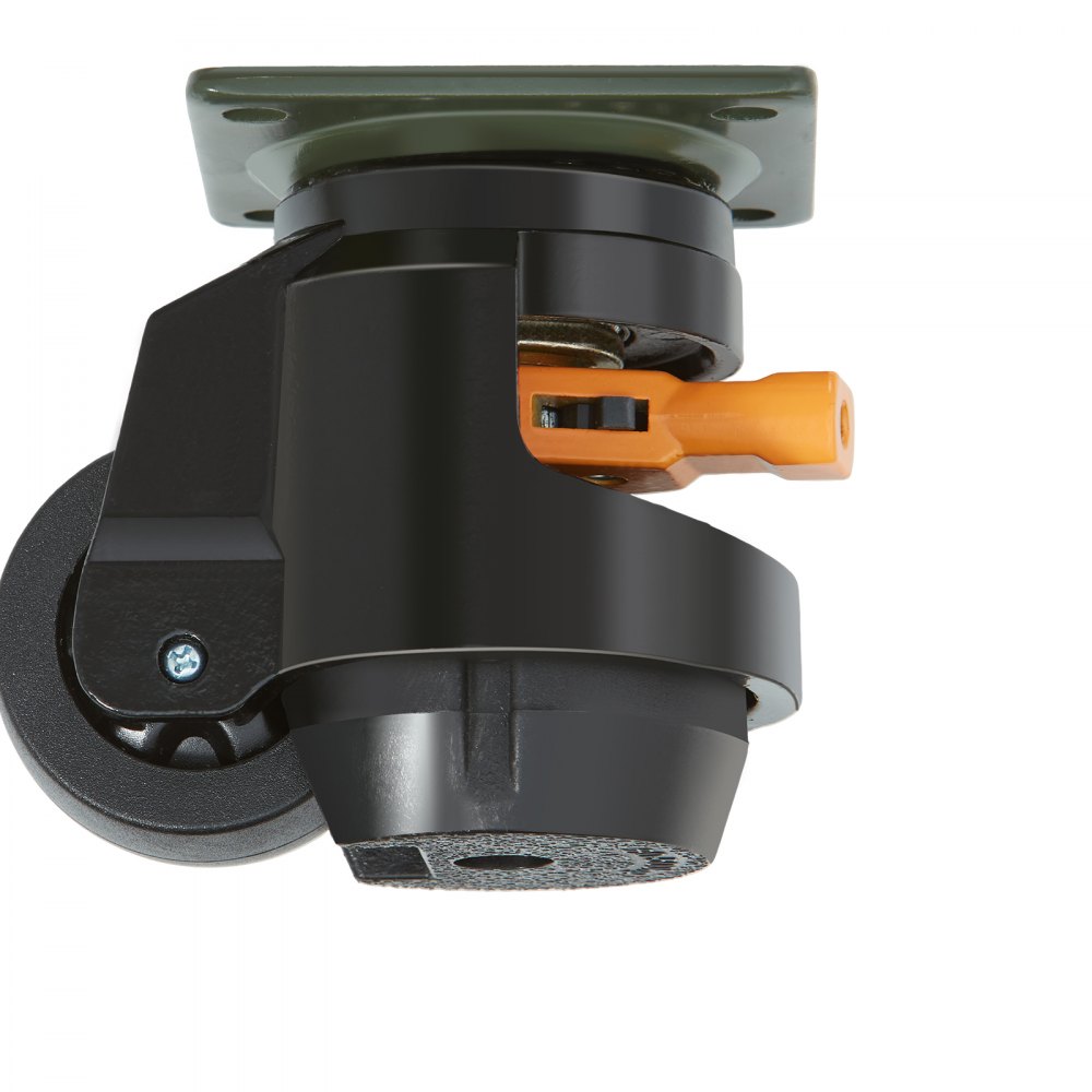 VEVOR Leveling Casters, Set of 19141.6 kg Total Load Capacity, 6.3 cm, Heavy Duty with Upgraded Handle Design, 360 Degree Swivel Caster Wheels, Adjustable Casters with Feet for Workbench, Machine