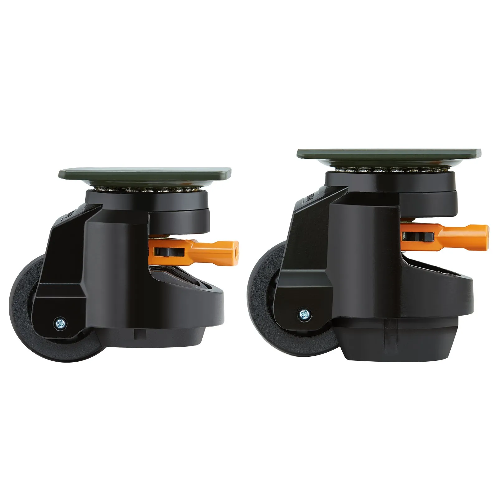 VEVOR Leveling Casters, Set of 19141.6 kg Total Load Capacity, 6.3 cm, Heavy Duty with Upgraded Handle Design, 360 Degree Swivel Caster Wheels, Adjustable Casters with Feet for Workbench, Machine