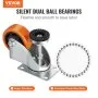 VEVOR Leveling Casters, Set of 4, 720 lbs Total Load Capacity, 3 inches Diameter, Heavy Duty 360 Degree Swivel Caster Wheels, Adjustable Casters with Feet for Workbench, Machine, Equipment, Furniture