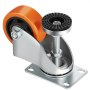 VEVOR leveling casters with orange wheel and adjustable leveling pad.