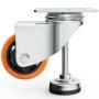 VEVOR leveling casters with orange and black wheel and adjustable threaded foot for stability.