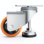 VEVOR leveling casters in silver with orange wheel and adjustable base.