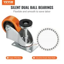 VEVOR Leveling Casters, Set of 4, 720 lbs Total Load Capacity, 3 inches Diameter, Heavy Duty 360 Degree Swivel Caster Wheels, Adjustable Casters with Feet for Workbench, Machine, Equipment, Furniture