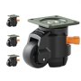VEVOR Leveling Casters, Set of 4, 500 kg Total Load Capacity, 50.8 mm, Heavy Duty with Upgraded Handle Design, 360 Degree Swivel Caster Wheels, Adjustable Casters with Feet for Workbench, Machine