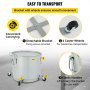 VEVOR Fryer Grease Bucket 10.6 Gal, Coated Carbon Steel Oil Filter Pot 40L with Caster Base, Oil Disposal Caddy with 82 LBS Capacity, Transport Container with Lid Lock Clip Nylon Filter Bag Silver