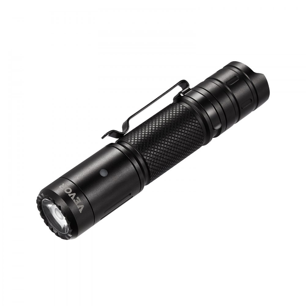 VEVOR Rechargeable Flashlight, High Lumens LED Flashlight with 6 Lighting Modes, IP66 Waterproof Handheld Flash Light for Home, Hiking, Camping, Emergencies, Lightweight & Portable