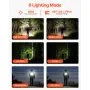 VEVOR Rechargeable Flashlight, High Lumens LED Flashlight with 6 Lighting Modes, IP66 Waterproof Handheld Flash Light for Home, Hiking, Camping, Emergencies, Lightweight & Portable