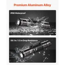 Rechargeable Flashlight High Lumens LED Flashlight with 6 Modes IP66 Waterproof