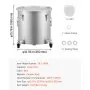 VEVOR Fryer Grease Bucket, 30L Oil Disposal Caddy with Caster Base, Carbon Steel with Rust-Proof Coating, Oil Transport Container with Lid, Lock Clips, Filter Bag for Hot Cooking Oil Filtering, Gray