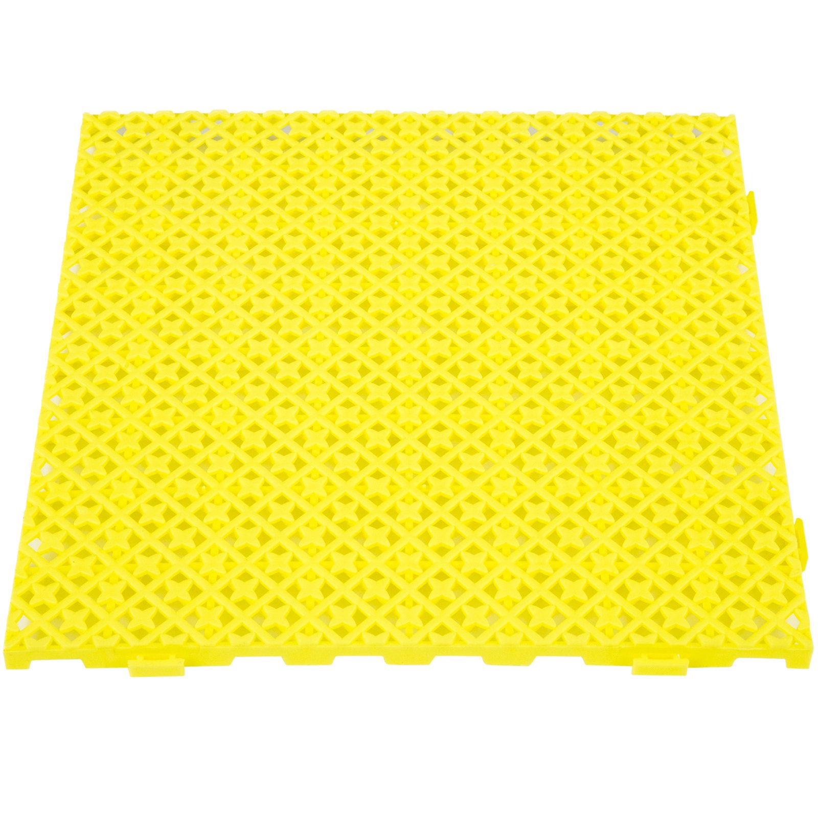 12 Pack Modular Interlocking 11.5" x 11.5" Mat Floor Tile Mats Drain Pool Patio Balcony Yard Pet Area Washer Pad(yellow)